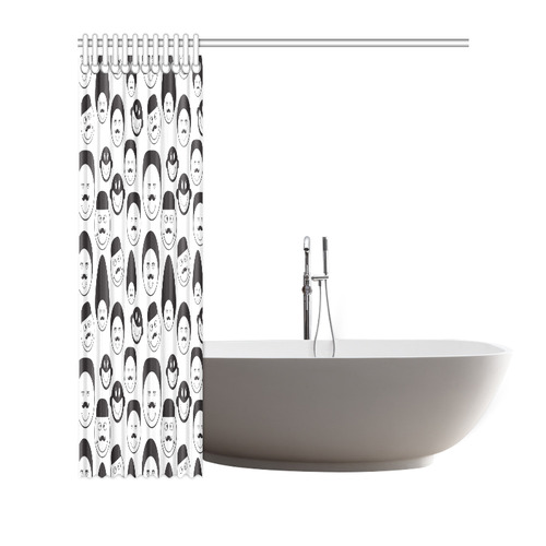 funny emotional faces Shower Curtain 66"x72"