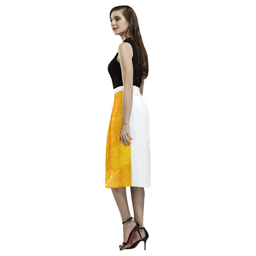 Designers midi Skirt / Long skirt Gold Aoede Crepe Skirt (Model D16)