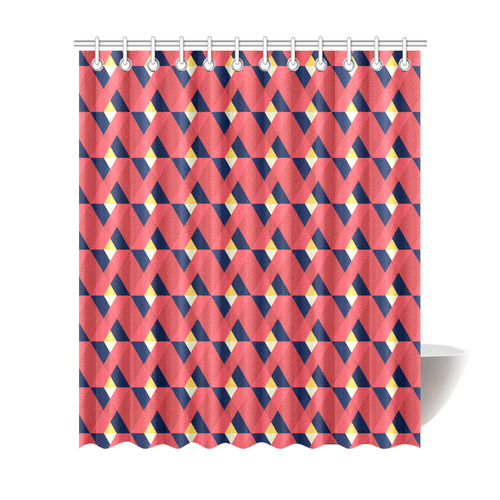 red triangle tile ceramic Shower Curtain 72"x84"