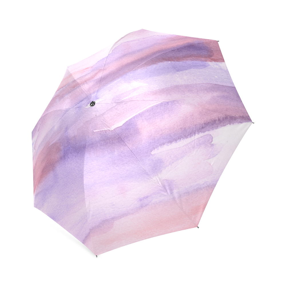 pink purple watercolor Foldable Umbrella (Model U01)
