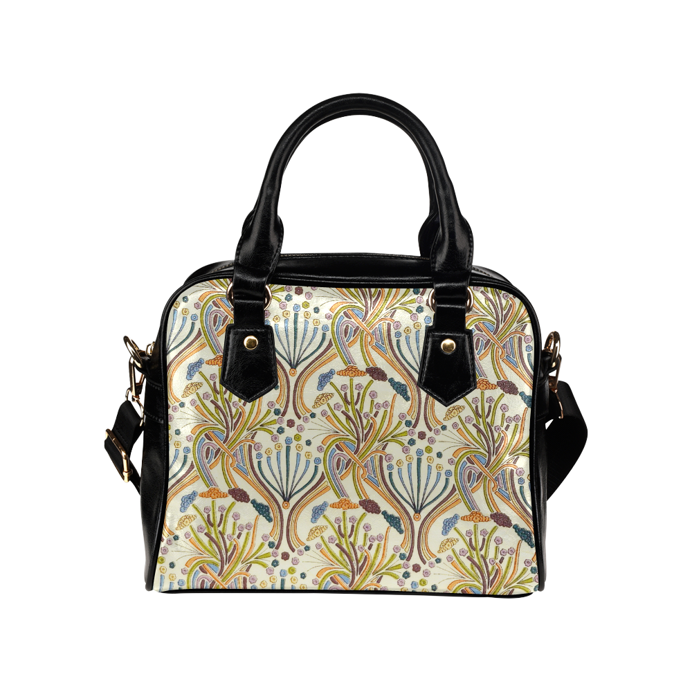 Floral Art Deco Pattern Shoulder Handbag (Model 1634)