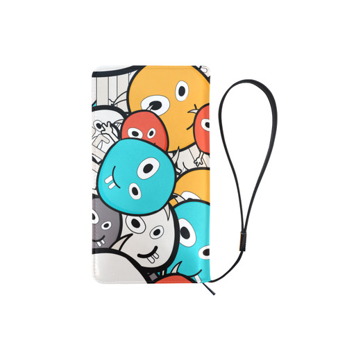 multicolor doodle monsters Men's Clutch Purse （Model 1638）