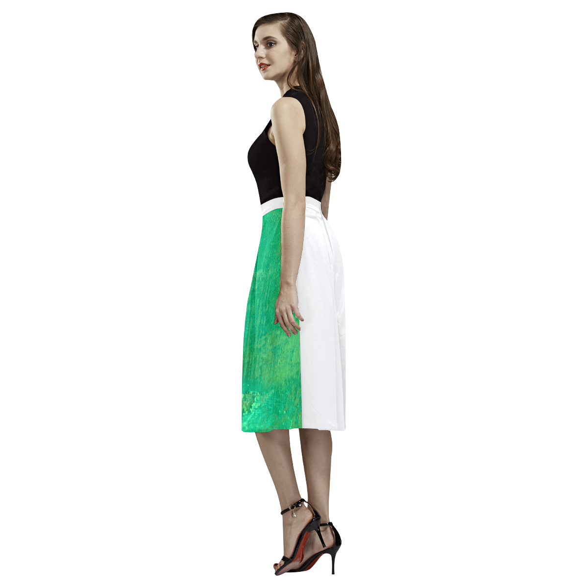 Luxury Leguan ladies Skirt : WILD GREEN 2017 Collection Aoede Crepe Skirt (Model D16)