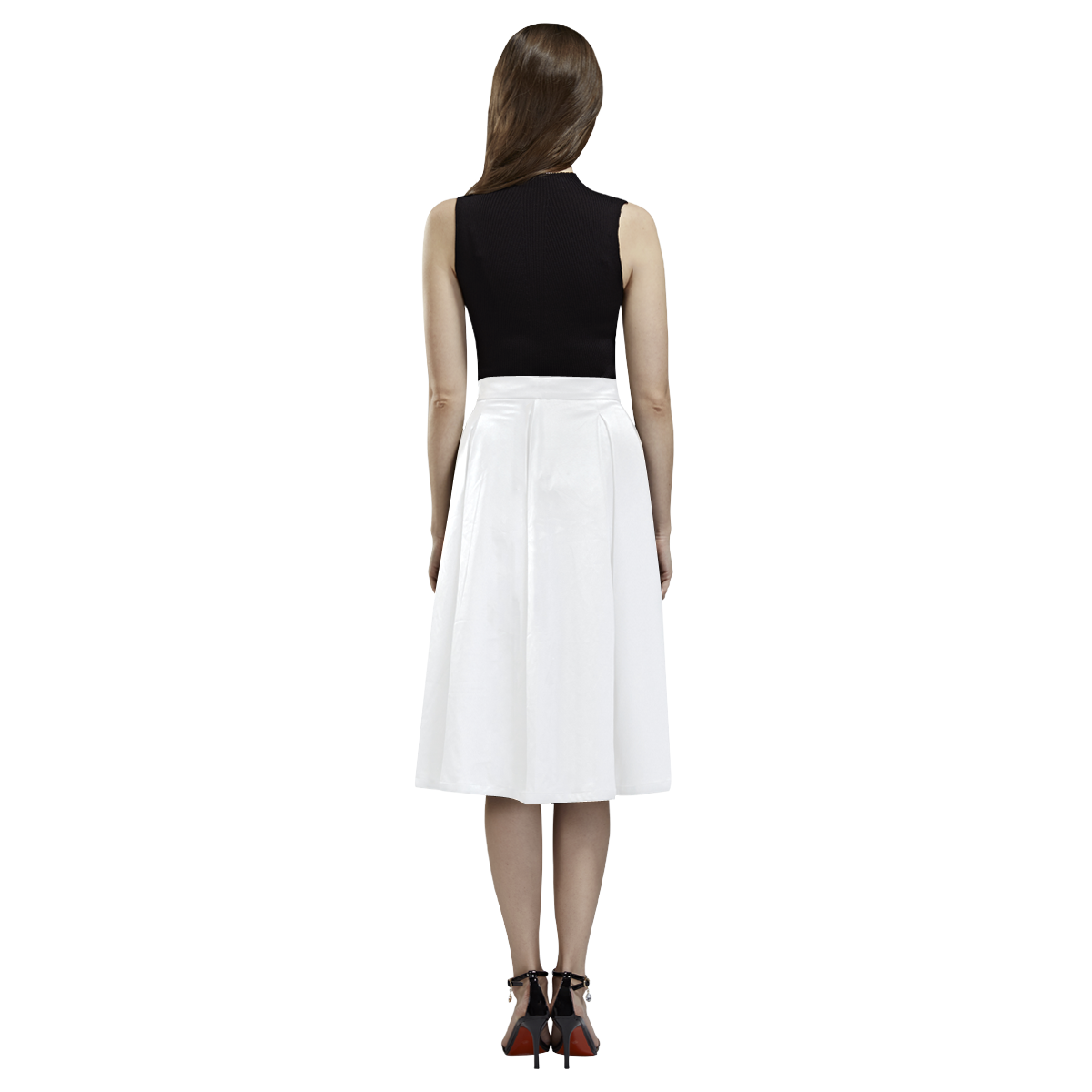 Luxury designers ladies Long skirt / FOLK ART Aoede Crepe Skirt (Model D16)