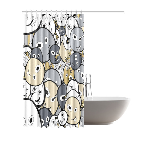 doodle monsters Shower Curtain 69"x84"