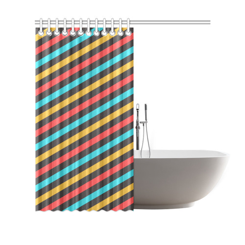 retro stripe Shower Curtain 69"x70"
