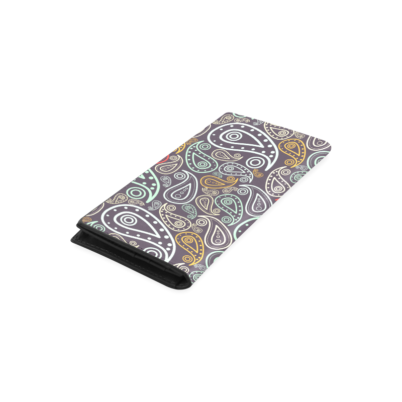 colorful paisley Women's Leather Wallet (Model 1611)