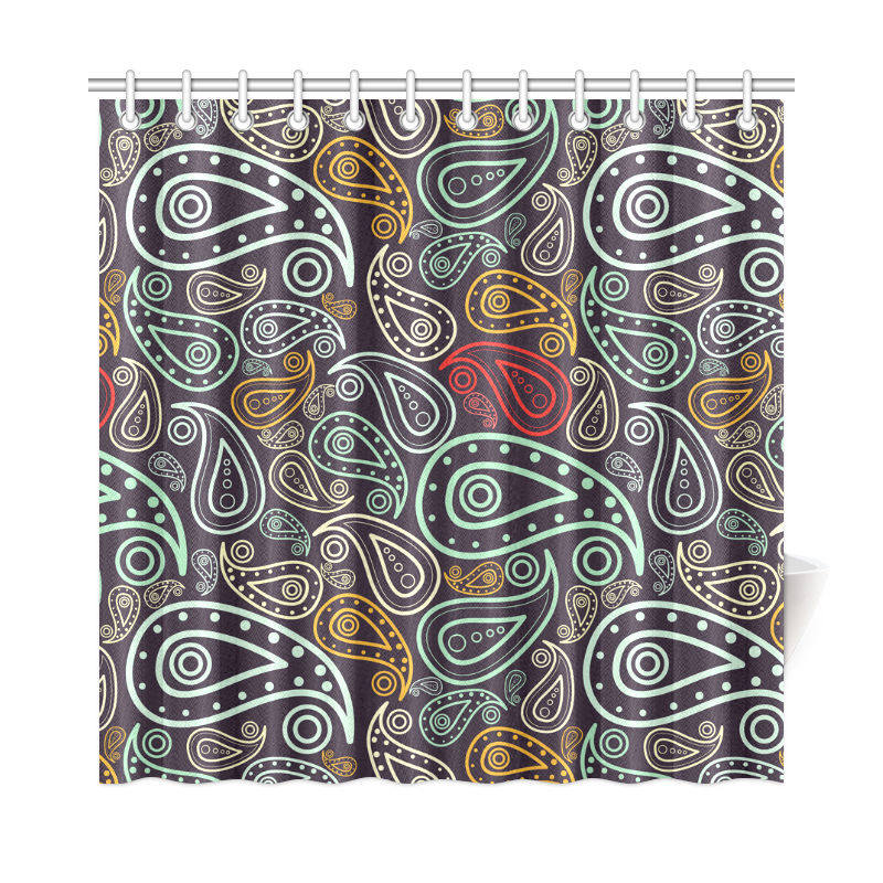 colorful paisley Shower Curtain 72"x72"