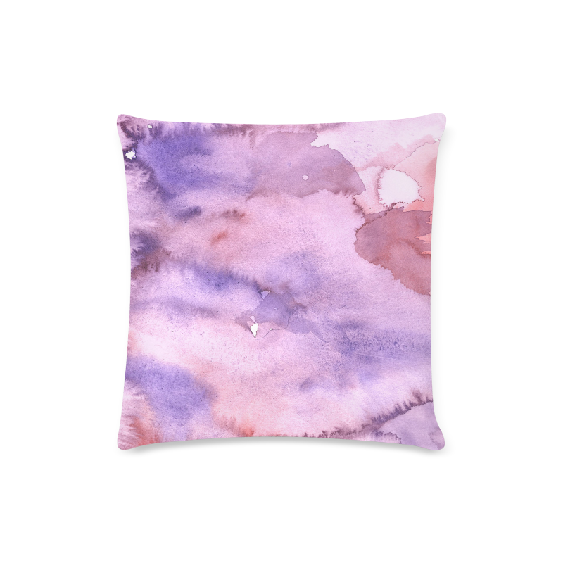purple red watercolor Custom Zippered Pillow Case 16"x16"(Twin Sides)