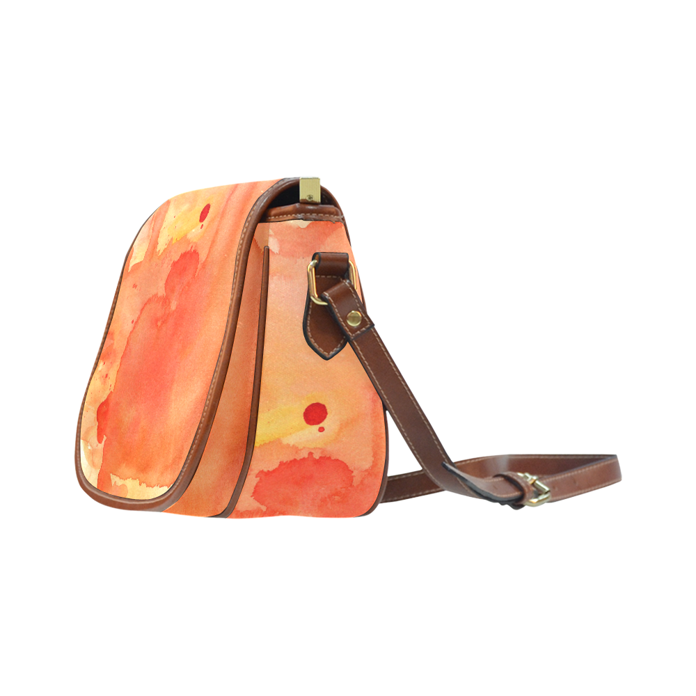 orange yellow watercolor Saddle Bag/Large (Model 1649)