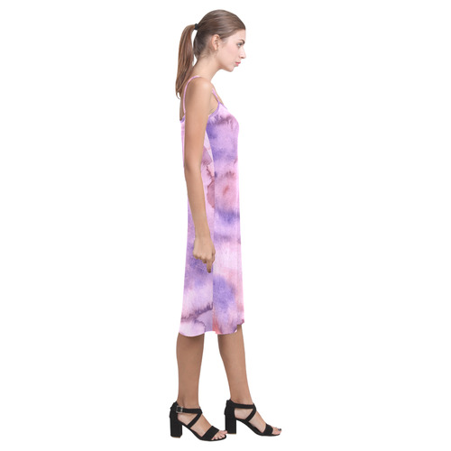 purple red watercolor Alcestis Slip Dress (Model D05)