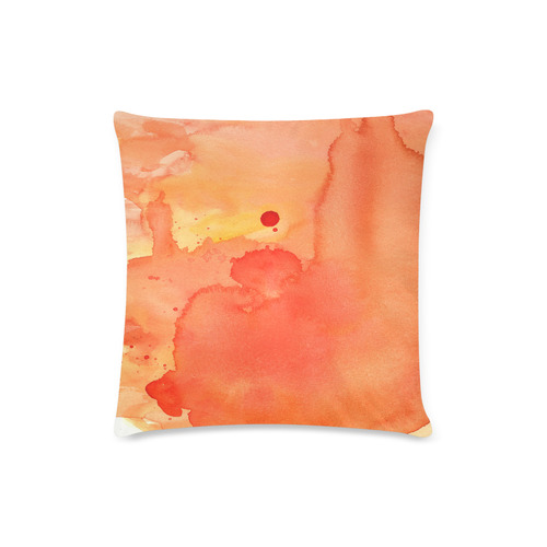 orange yellow watercolor Custom Zippered Pillow Case 16"x16"(Twin Sides)