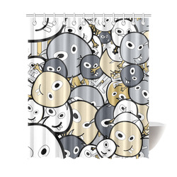 doodle monsters Shower Curtain 72"x84"