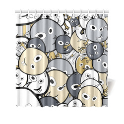 doodle monsters Shower Curtain 69"x70"