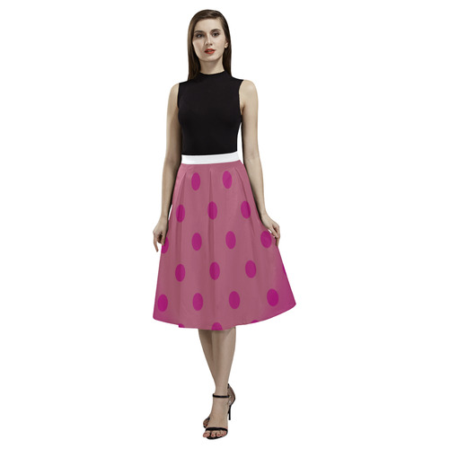 Luxury ladies Skirt with Dots : PURPLE PINK Aoede Crepe Skirt (Model D16)