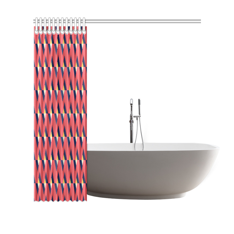 red triangle tile ceramic Shower Curtain 69"x70"