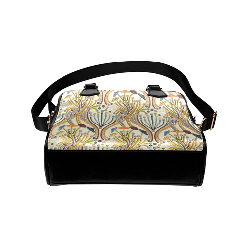 Floral Art Deco Pattern Shoulder Handbag (Model 1634)