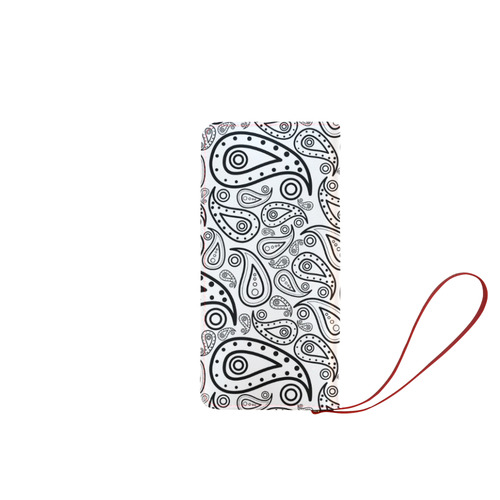 black and white paisley Women's Clutch Wallet (Model 1637)