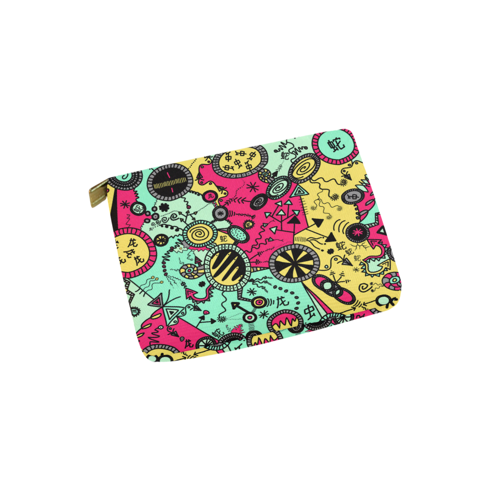 Comic Doodle Illustration in Colour Carry-All Pouch 6''x5''