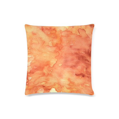 orange red watercolor Custom Zippered Pillow Case 16"x16"(Twin Sides)