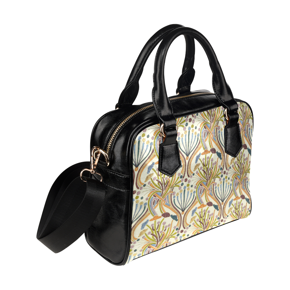 Floral Art Deco Pattern Shoulder Handbag (Model 1634)