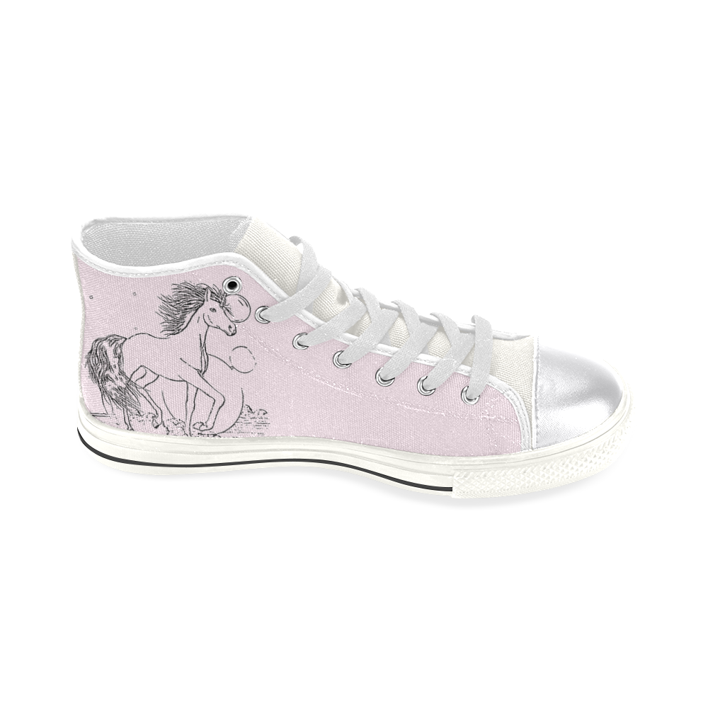 Pink Unicorn Fantasy Art Women's Classic High Top Canvas Shoes (Model 017)