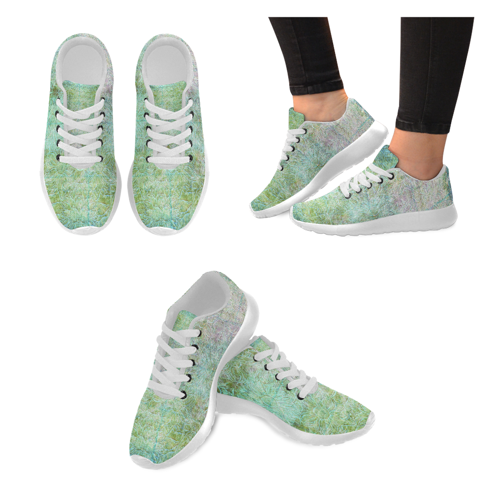 Flowers Sing - Green Women’s Running Shoes (Model 020)