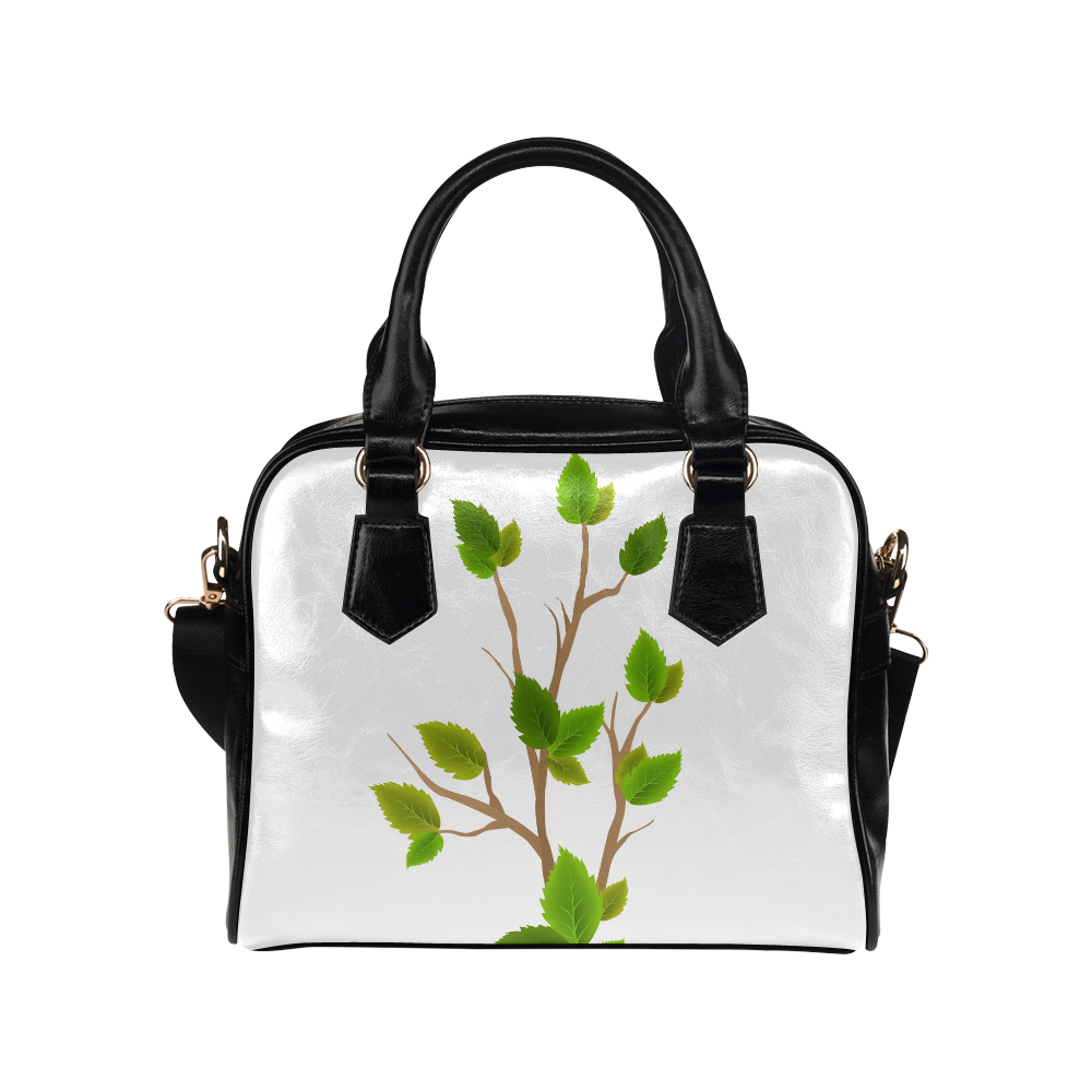 Green Tree Leaves Shoulder Handbag (Model 1634)