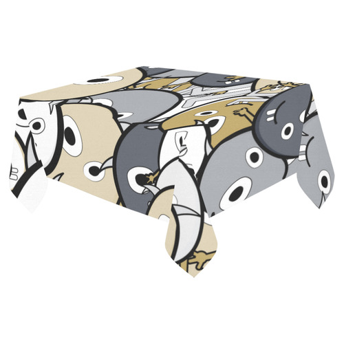 doodle monsters Cotton Linen Tablecloth 52"x 70"