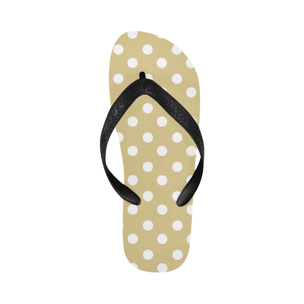 Light Olive Polka Dots Flip Flops for Men/Women (Model 040)