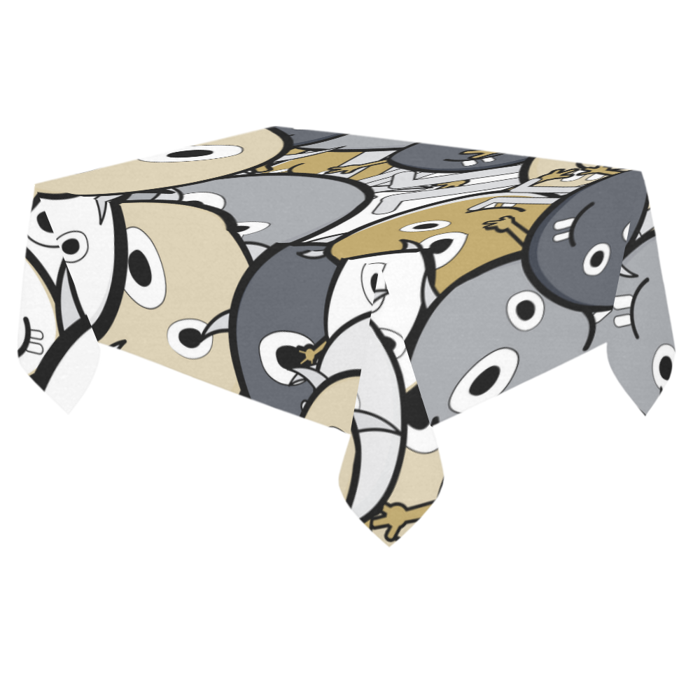 doodle monsters Cotton Linen Tablecloth 60"x 84"