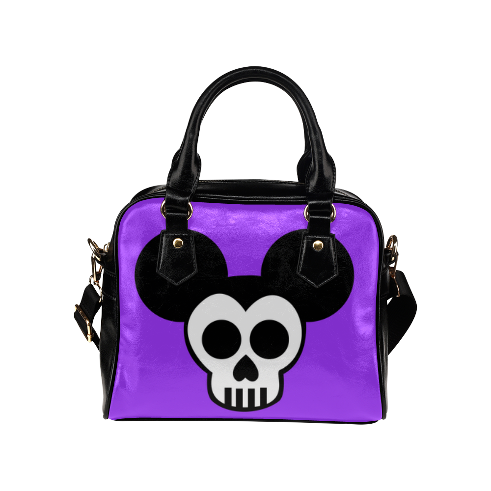 Goth Mickey Purse Purple Shoulder Handbag (Model 1634)