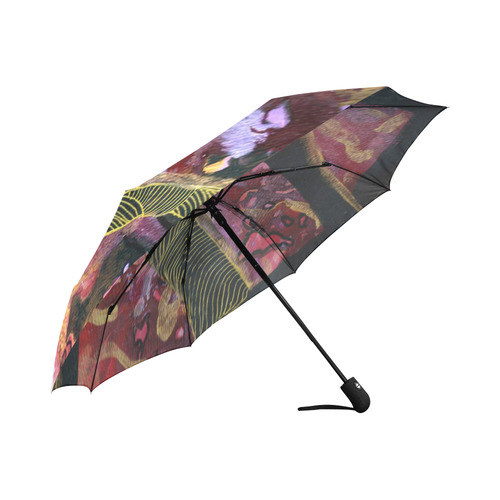 Purple Pink Black and gold Abstract Auto-Foldable Umbrella (Model U04)