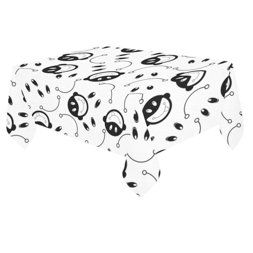 black and white funny monkeys Cotton Linen Tablecloth 60"x 84"