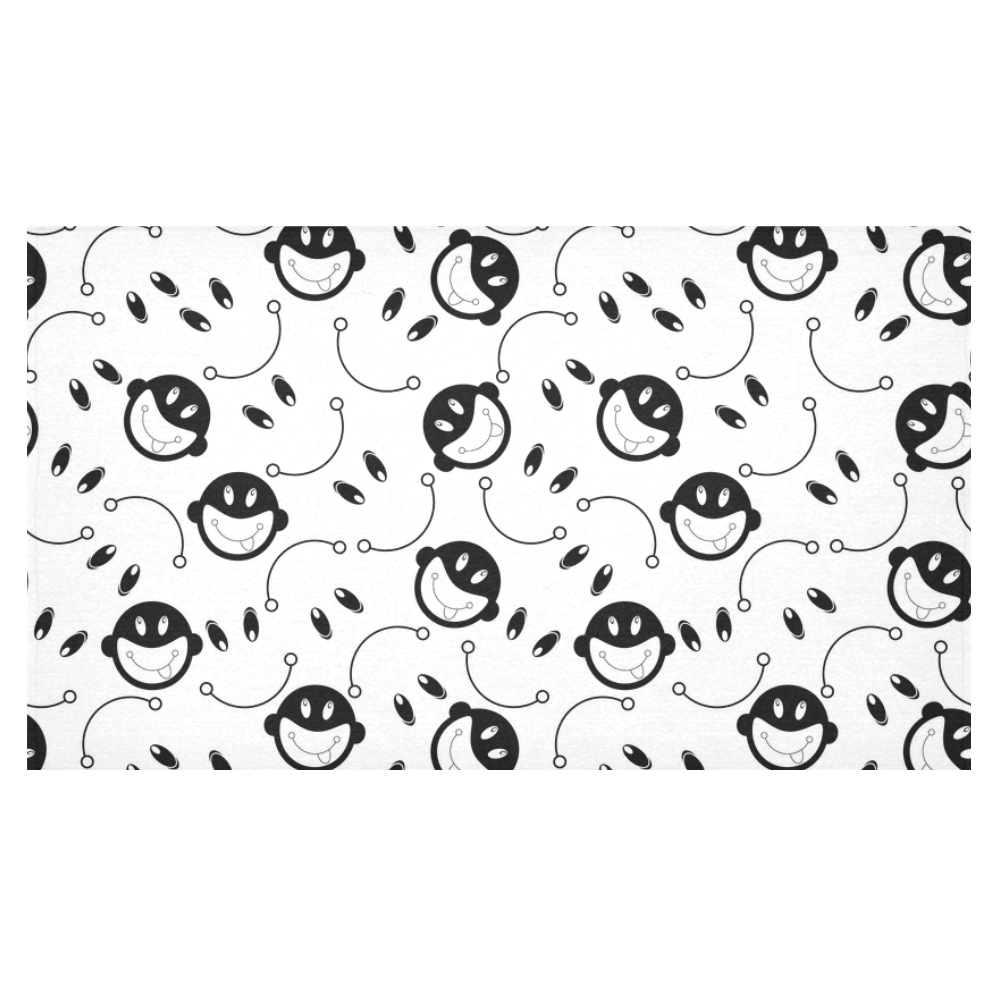black and white funny monkeys Cotton Linen Tablecloth 60"x 104"
