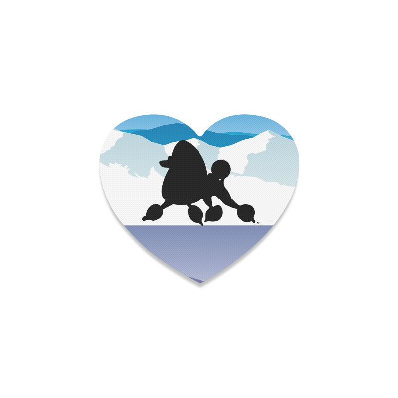 Rockin the Rockies Black poodle Heart Coaster