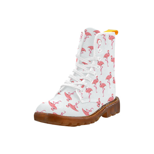 Pink Flamingos Pattern Womens Boots Martin Boots For Women Model 1203H