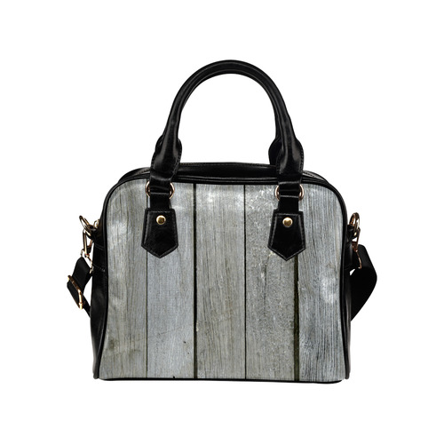 Textured Wood Photo Printed Shoulder Handbag (Model 1634)
