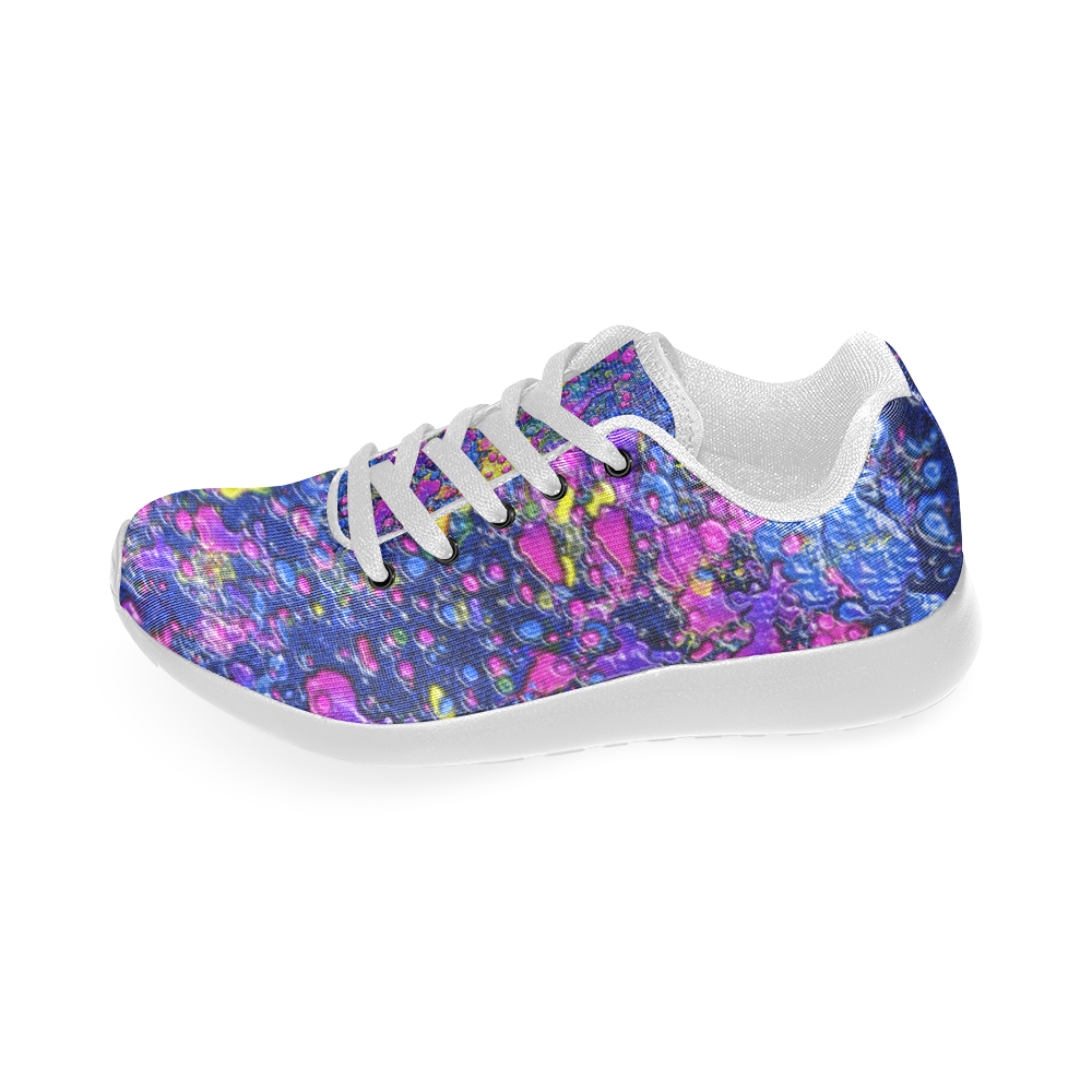 Splattered Blue Paint Women’s Running Shoes (Model 020)