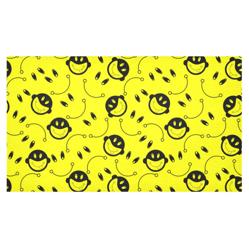 monkey tongue out on yellow Cotton Linen Tablecloth 60"x 104"