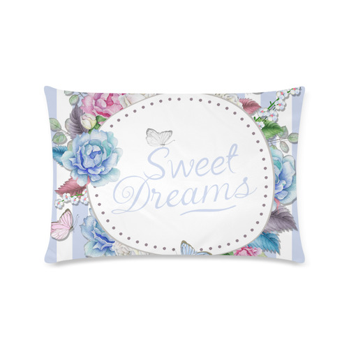 Sweet Dreams Floral Custom Rectangle Pillow Case 16"x24" (one side)