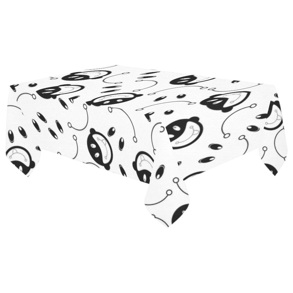 black and white funny monkeys Cotton Linen Tablecloth 60"x 104"