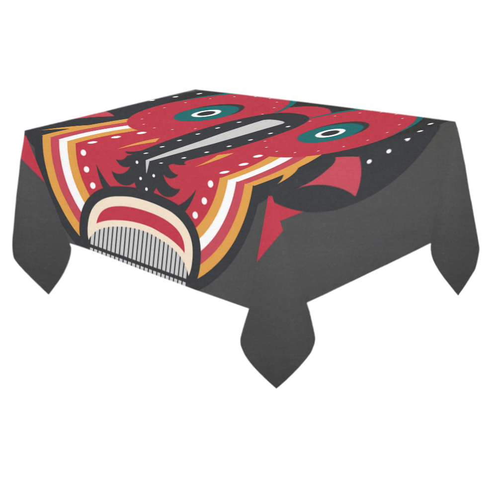 Ethnic African Tribal Art Cotton Linen Tablecloth 60"x 84"