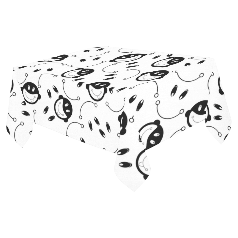 black and white funny monkeys Cotton Linen Tablecloth 52"x 70"