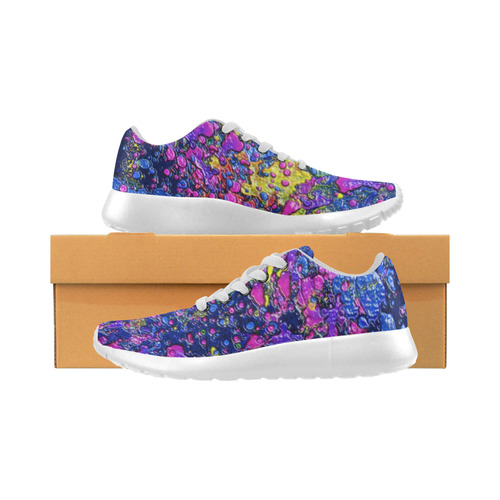 Splattered Blue Paint Women’s Running Shoes (Model 020)