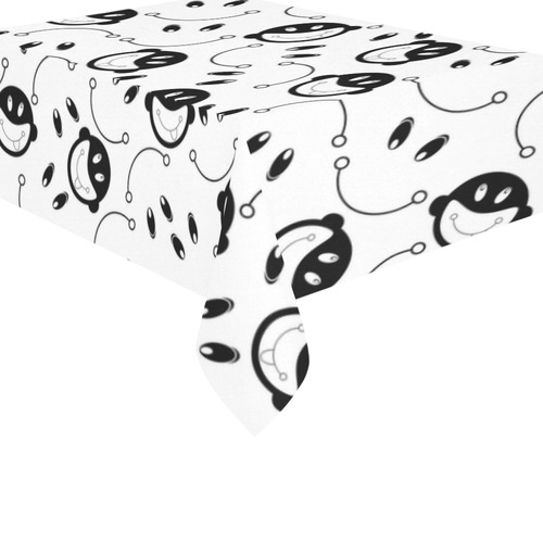 black and white funny monkeys Cotton Linen Tablecloth 60"x 84"