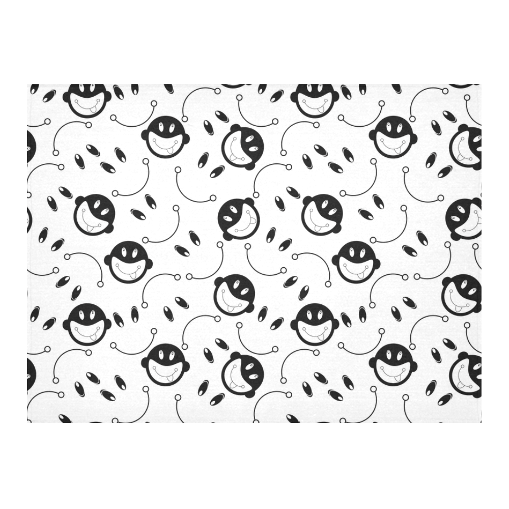 black and white funny monkeys Cotton Linen Tablecloth 52"x 70"