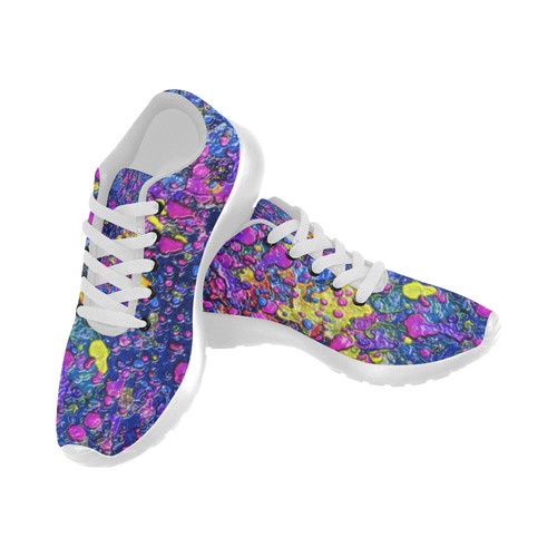 Splattered Blue Paint Women’s Running Shoes (Model 020)