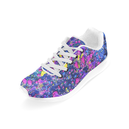 Splattered Blue Paint Women’s Running Shoes (Model 020)