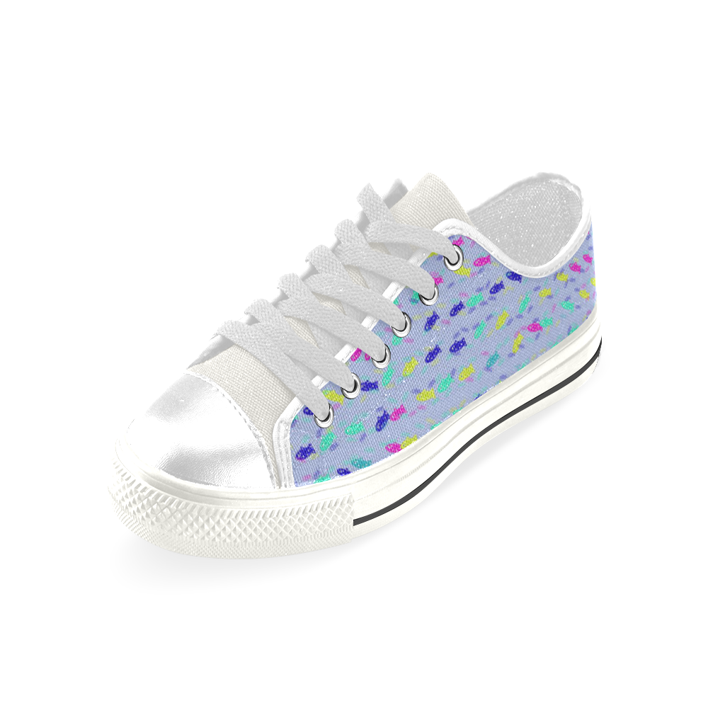 cute fish pattern B by FeelGood Low Top Canvas Shoes for Kid (Model 018)